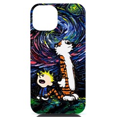 Cartoon Art Starry Night Van Gogh Iphone 14 Black Uv Print Case by Modalart