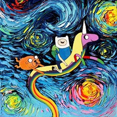 Adventure Time Art Starry Night Van Gogh Play Mat (rectangle) by Modalart