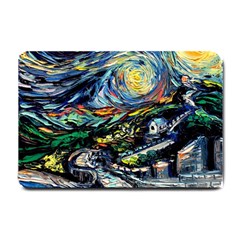 The Great Wall Nature Painting Starry Night Van Gogh Small Doormat by Modalart