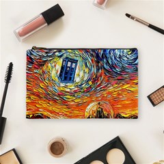 Tardis Starry Night Doctor Who Van Gogh Parody Cosmetic Bag (medium) by Modalart