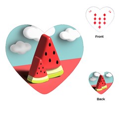 Watermelon Fruit Playing Cards Single Design (heart) by Modalart