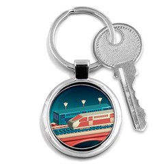 Bridge Transportation Train Toys Key Chain (round) by Modalart