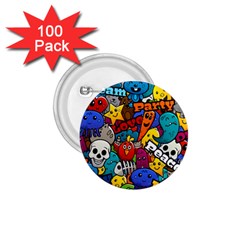 Graffiti Characters Seamless Pattern 1 75  Buttons (100 Pack)  by Bedest