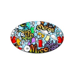 Graffiti Characters Seamless Patterns Sticker Oval (10 Pack) by Bedest