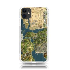 Map Illustration Gta Iphone 11 Tpu Uv Print Case by Pakjumat