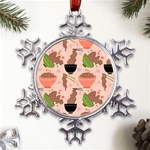 Japanese Street Food Soba Noodle In Bowl Metal Large Snowflake Ornament Front