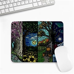 Four Assorted Illustrations Collage Winter Autumn Summer Picture Small Mousepad by Pakjumat