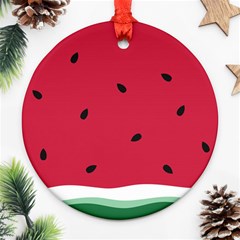 Minimalist Summer Watermelon Wallpaper Ornament (round) by Pakjumat