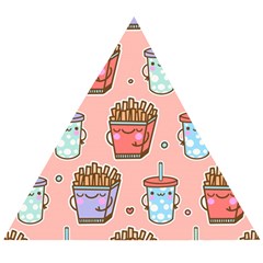 Cute Kawaii Food Seamless Pattern Wooden Puzzle Triangle by Pakjumat