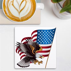 American Eagle Clip Art Uv Print Square Tile Coaster  by Maspions