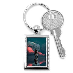 Astronaut Moon Space Nasa Planet Key Chain (rectangle) by Maspions