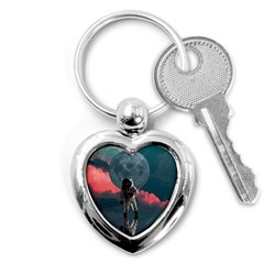 Astronaut Moon Space Nasa Planet Key Chain (heart) by Maspions