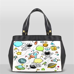 Sketch Cartoon Space Set Oversize Office Handbag (2 Sides) by Hannah976