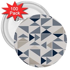 Geometric Triangle Modern Mosaic 3  Buttons (100 Pack)  by Hannah976