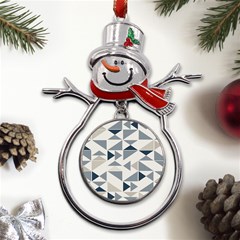 Geometric Triangle Modern Mosaic Metal Snowman Ornament by Hannah976