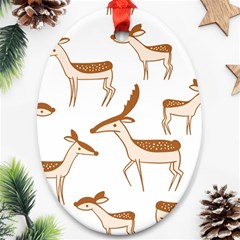 Seamless Deer Pattern Design Oval Ornament (two Sides) by Hannah976