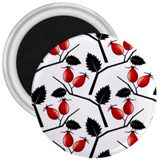 Rose Hip Pattern Branches Autumn 3  Magnets by Hannah976