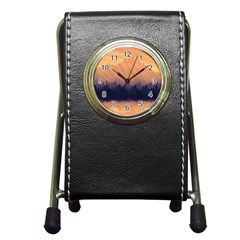 Landscape Nature Mountains Sky Pen Holder Desk Clock by Hannah976