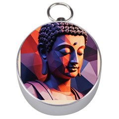 Let That Shit Go Buddha Low Poly (6) Silver Compasses by 1xmerch