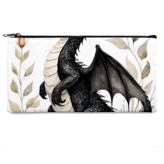 Cute Black Baby Dragon Flowers Painting (2) Pencil Case by 1xmerch