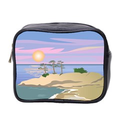 Vacation Island Sunset Sunrise Mini Toiletries Bag (two Sides) by Sarkoni