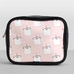 Pattern Pink Cute Sweet Fur Cats Mini Toiletries Bag (one Side) by Sarkoni