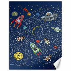 Cat Cosmos Cosmonaut Rocket Canvas 12  X 16  by Grandong