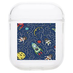 Cat Cosmos Cosmonaut Rocket Soft Tpu Airpods 1/2 Case by Grandong