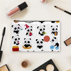 Playing Pandas Cartoons Cosmetic Bag (medium) by Apen