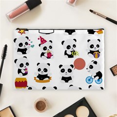 Playing Pandas Cartoons Cosmetic Bag (large) by Apen