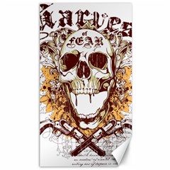 Harvest Of Fear Logo Illustration Skull Pistol Canvas 40  X 72  by Sarkoni