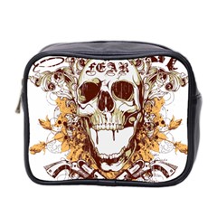 Harvest Of Fear Logo Illustration Skull Pistol Mini Toiletries Bag (two Sides) by Sarkoni