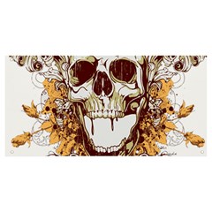 Harvest Of Fear Logo Illustration Skull Pistol Banner And Sign 8  X 4  by Sarkoni