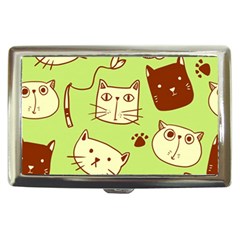 Cute Hand Drawn Cat Seamless Pattern Cigarette Money Case by Bedest