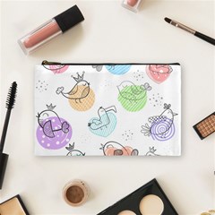 Cartoon Bird Cute Doodle Bird Cosmetic Bag (medium) by Bedest