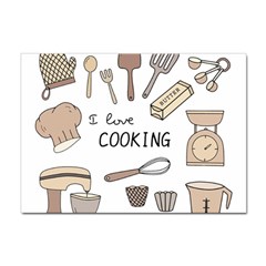 I Love Cooking Baking Utensils Knife Sticker A4 (10 Pack) by Apen