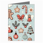 Christmas Cartoon Pattern Greeting Cards (Pkg of 8) Left