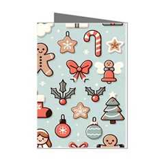 Christmas Cartoon Pattern Mini Greeting Cards (pkg Of 8) by Apen