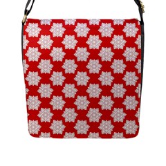 Christmas Snowflakes Background Pattern Flap Closure Messenger Bag (l) by Apen