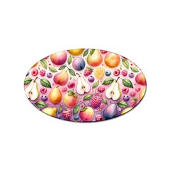 Fruits Apple Strawberry Raspberry Sticker Oval (100 Pack) by Ravend