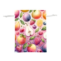 Fruits Apple Strawberry Raspberry Lightweight Drawstring Pouch (l) by Ravend