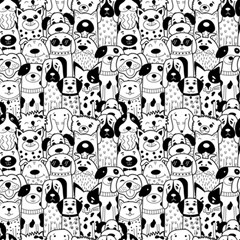 Seamless Pattern With Black White Doodle Dogs Play Mat (rectangle) by Grandong