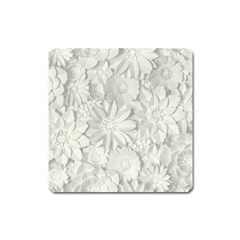 Damask, Desenho, Flowers, Gris Square Magnet by nateshop