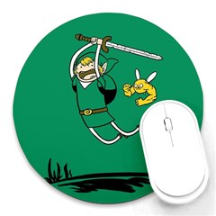 Adventure Time The Legend Of Zelda Round Mousepad by Sarkoni