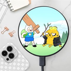 Adventure Time Finn And Jake Cartoon Network Parody Wireless Fast Charger(black) by Sarkoni