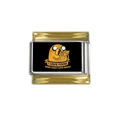 Adventure Time Jake  I Love Food Gold Trim Italian Charm (9mm) by Sarkoni