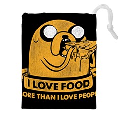 Adventure Time Jake  I Love Food Drawstring Pouch (4xl) by Sarkoni