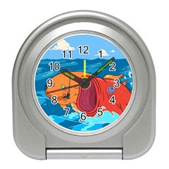 Adventure Time Fish Landscape Travel Alarm Clock by Sarkoni