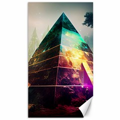 Tropical Forest Jungle Ar Colorful Midjourney Spectrum Trippy Psychedelic Nature Trees Pyramid Canvas 40  X 72  by Sarkoni