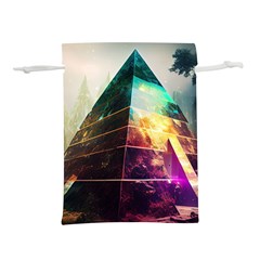 Tropical Forest Jungle Ar Colorful Midjourney Spectrum Trippy Psychedelic Nature Trees Pyramid Lightweight Drawstring Pouch (m) by Sarkoni